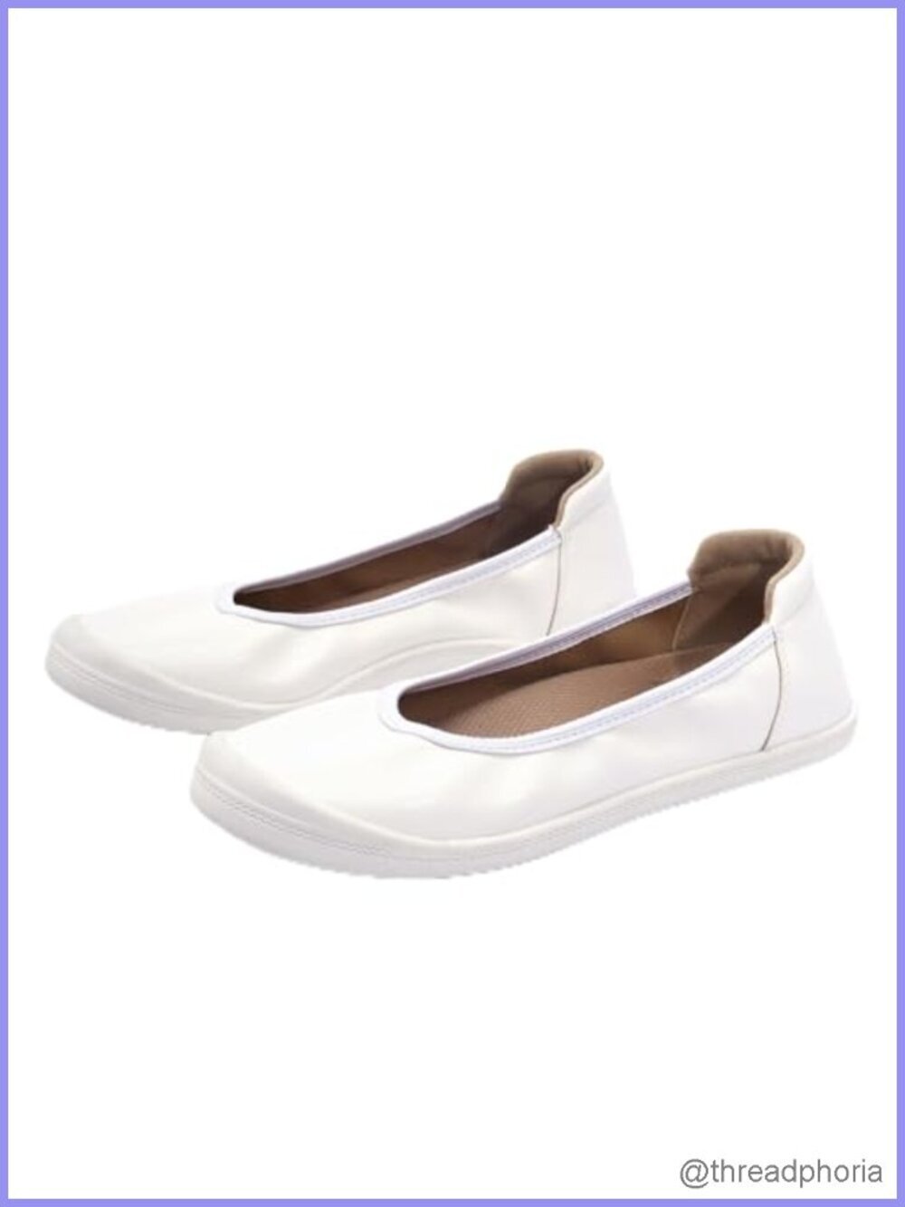 Soft PU Leather Ballet Flats, Memory Foam Slip-On Shoes for Work & Travel